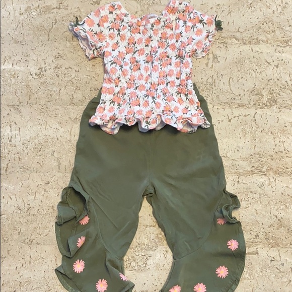 Little Lass Girls Pant Set Floral